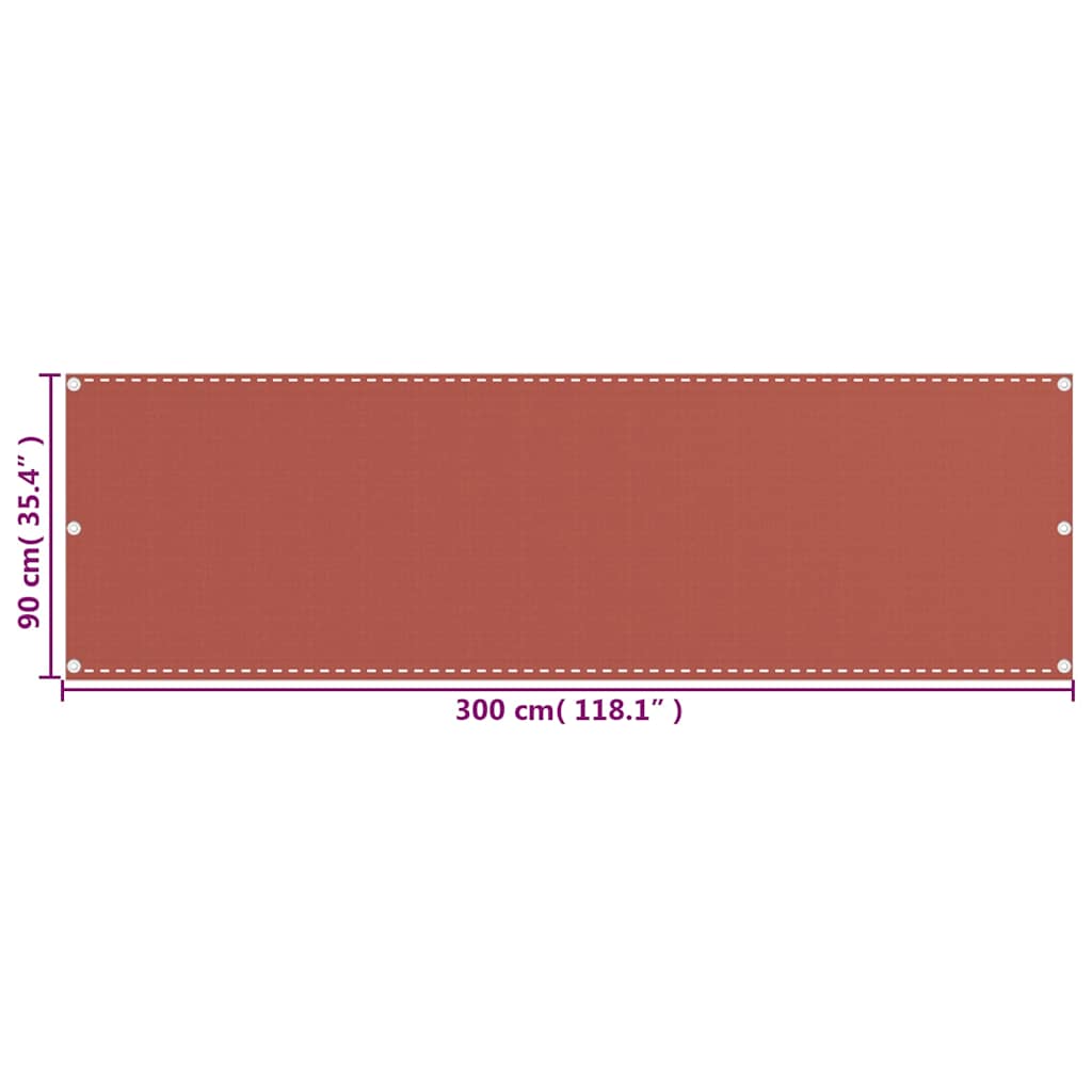 310948 vidaXL Balcony Screen Terracotta 90x300 cm HDPE
