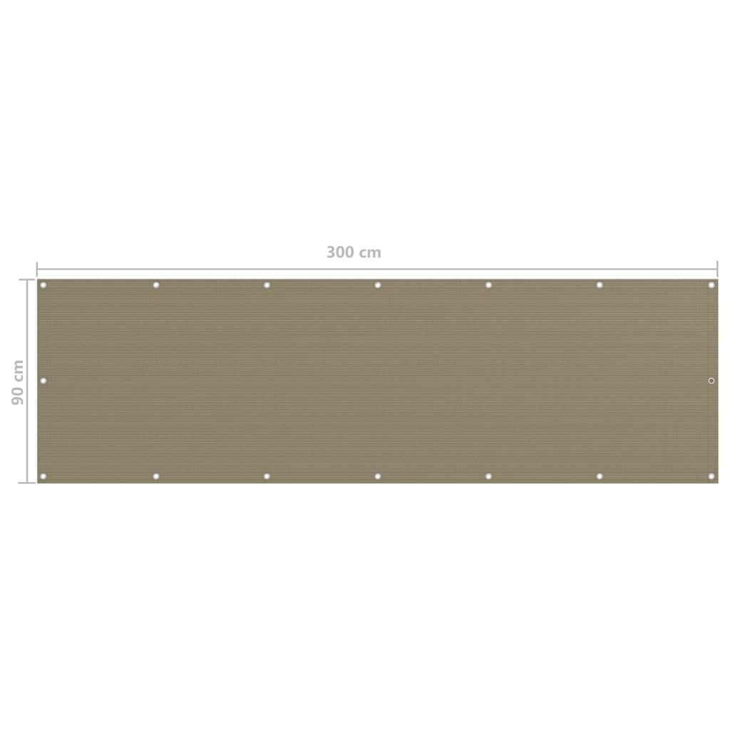 Balcony Screen Taupe 90x300 cm HDPE
