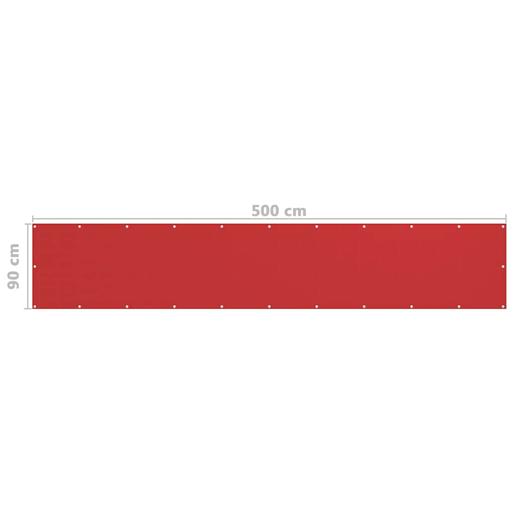 311010 vidaXL Balcony Screen Red 90x500 cm HDPE