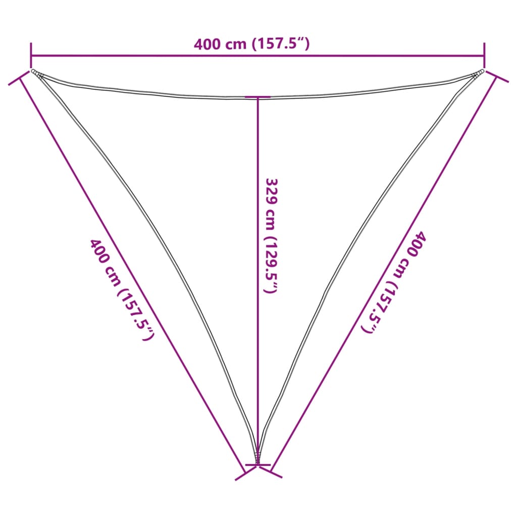311093 vidaXL Sunshade Sail 160 g/m² Anthracite 4x4x4 m HDPE