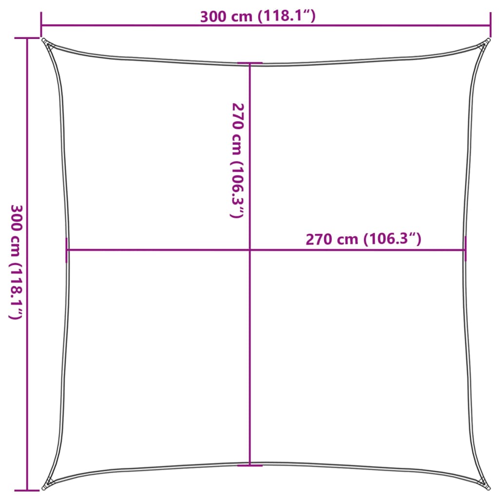 311109 vidaXL Sunshade Sail 160 g/m² Beige 3x3 m HDPE