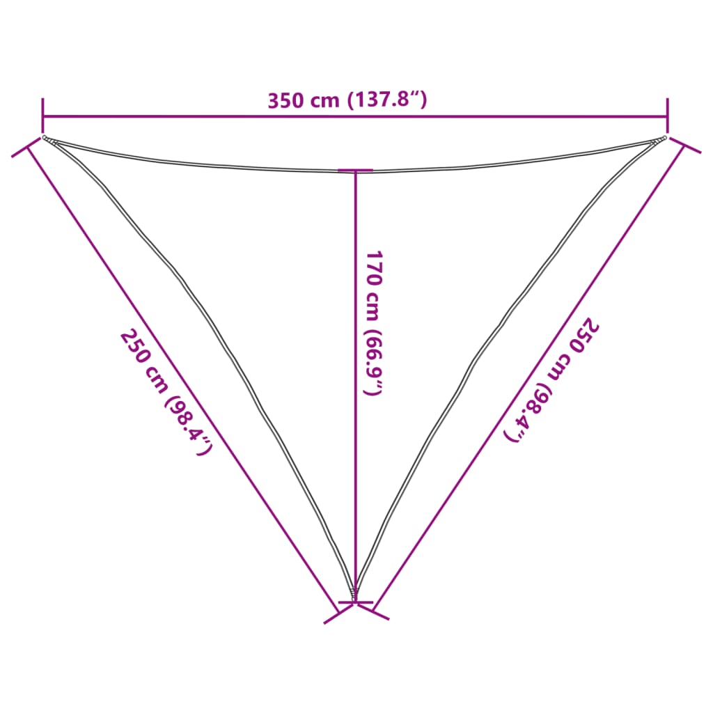 311141 vidaXL Sunshade Sail 160 g/m² Beige 2,5x2,5x3,5 m HDPE