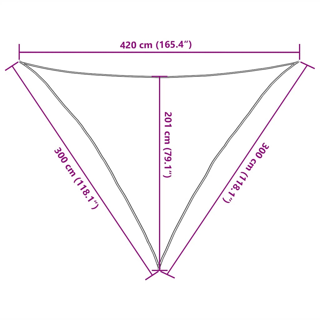 Sunshade Sail 160 g/m² Beige 3x3x4.2 m HDPE