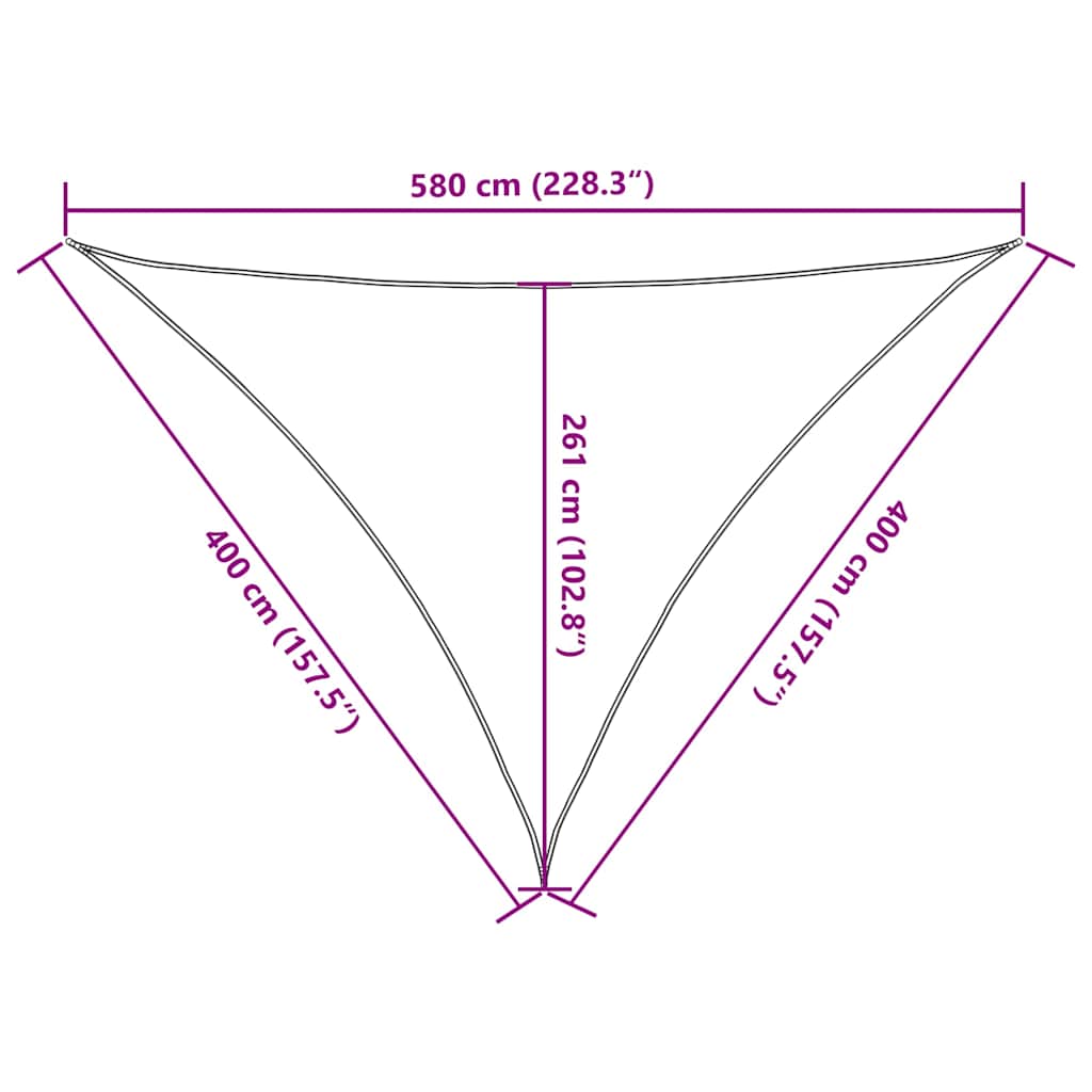 311149 vidaXL Sunshade Sail 160 g/m² Beige 4x4x5,8 m HDPE