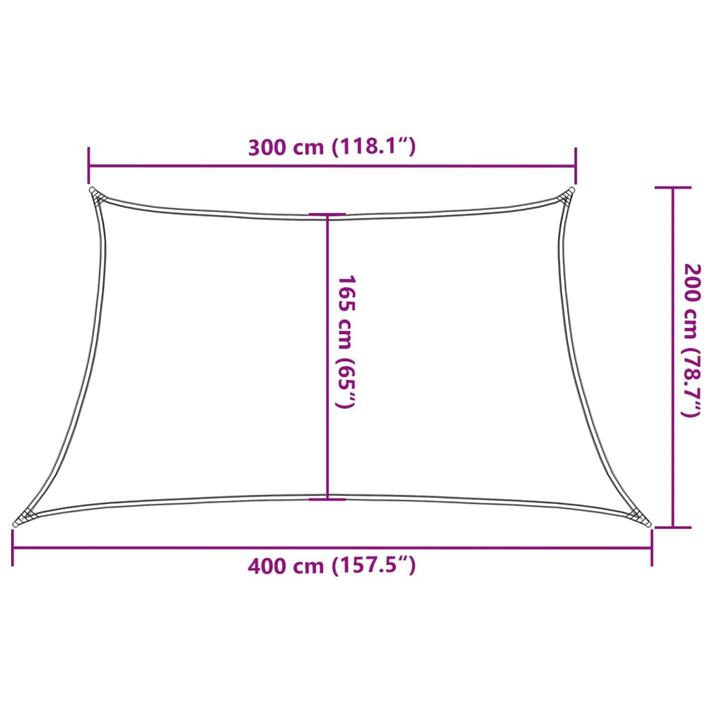 311158 vidaXL Sunshade Sail 160 g/m² Beige 3/4x2 m HDPE