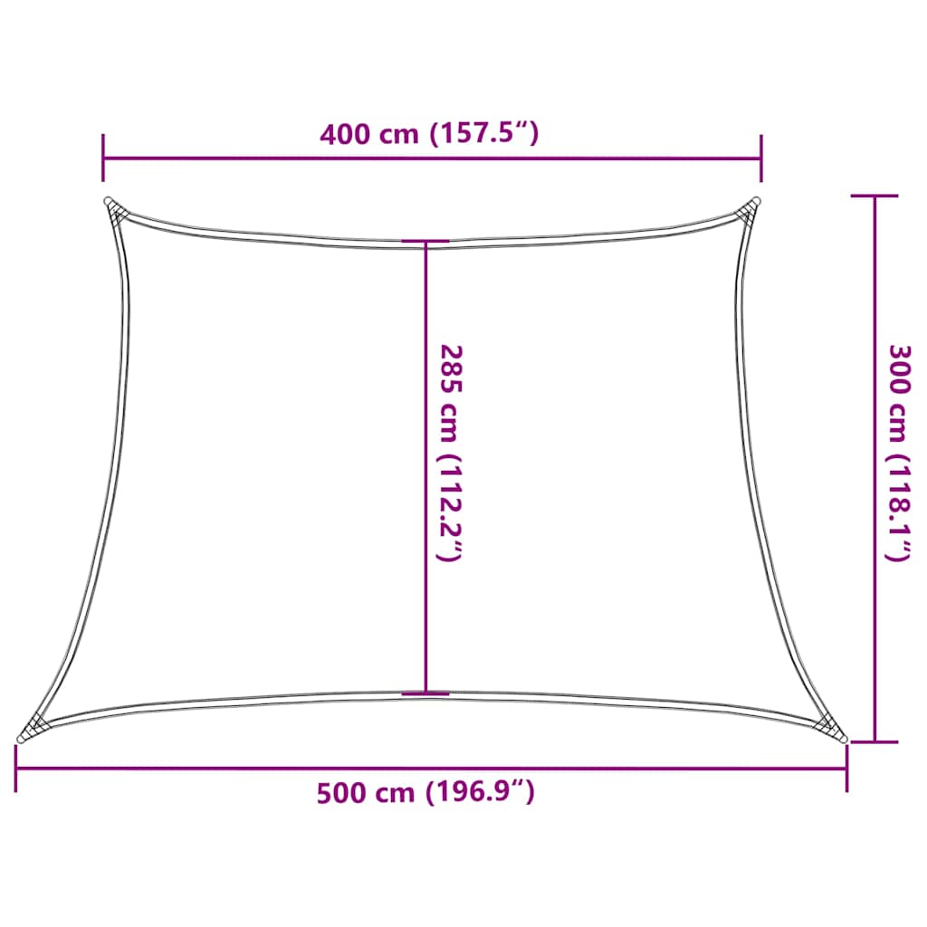 311160 vidaXL Sunshade Sail 160 g/m² Beige 4/5x3 m HDPE
