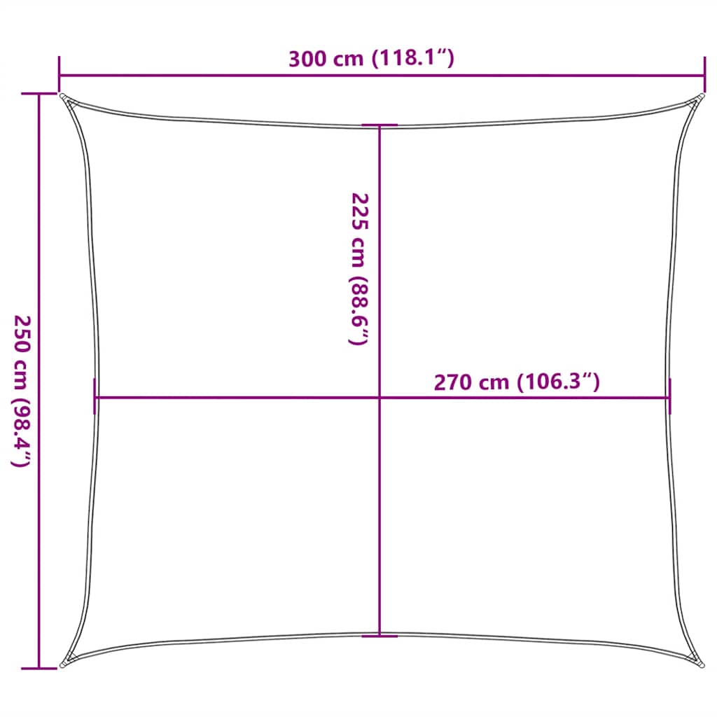 311232 vidaXL Sunshade Sail 160 g/m² White 2,5x3 m HDPE