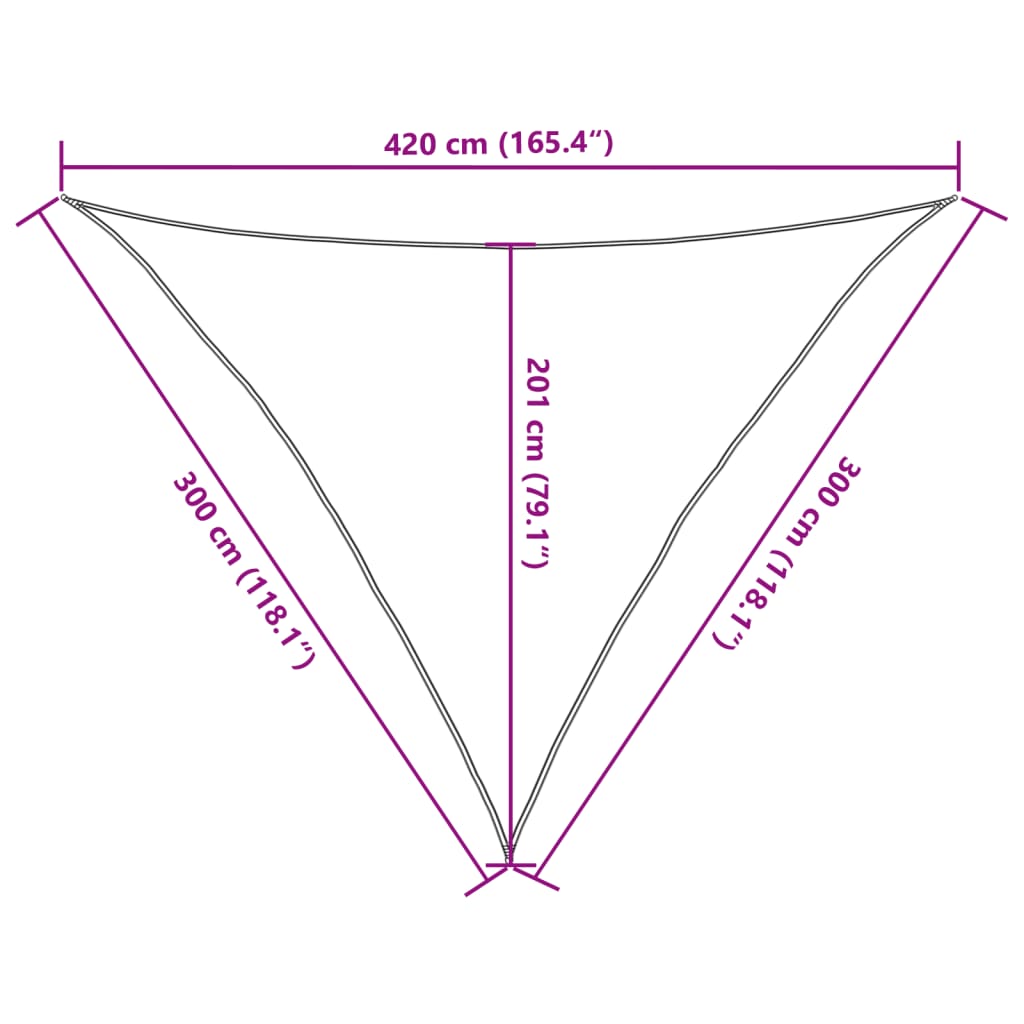 311254 vidaXL Sunshade Sail 160 g/m² White 3x3x4,2 m HDPE
