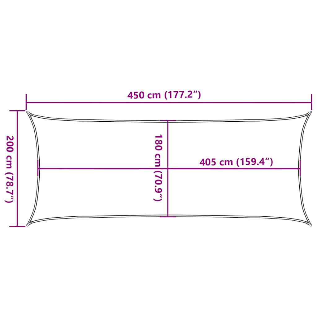 Sunshade Sail 160 g/m² Light Green 2x4.5 m HDPE