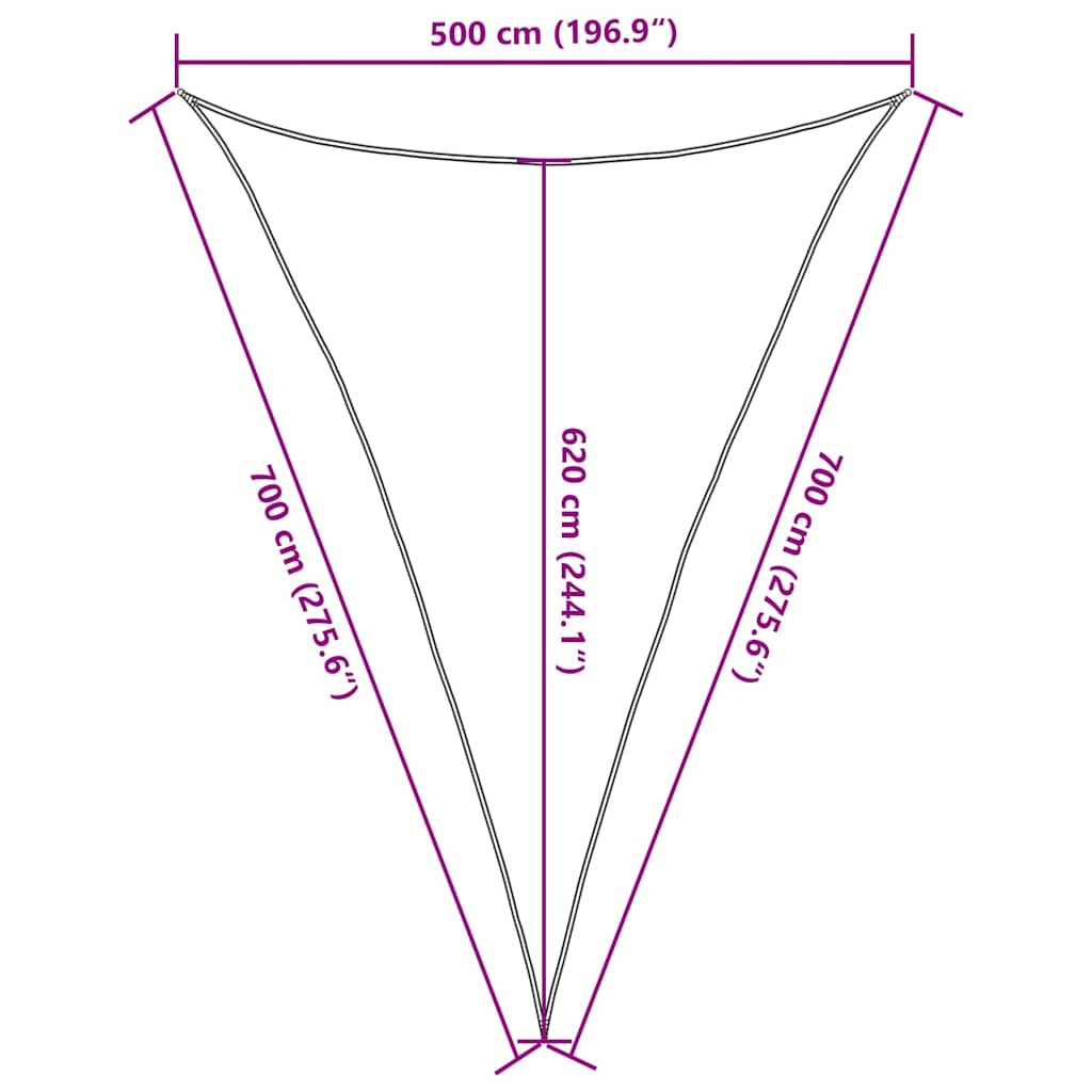 Sunshade Sail 160 g/m² Light Green 5x7x7 m HDPE