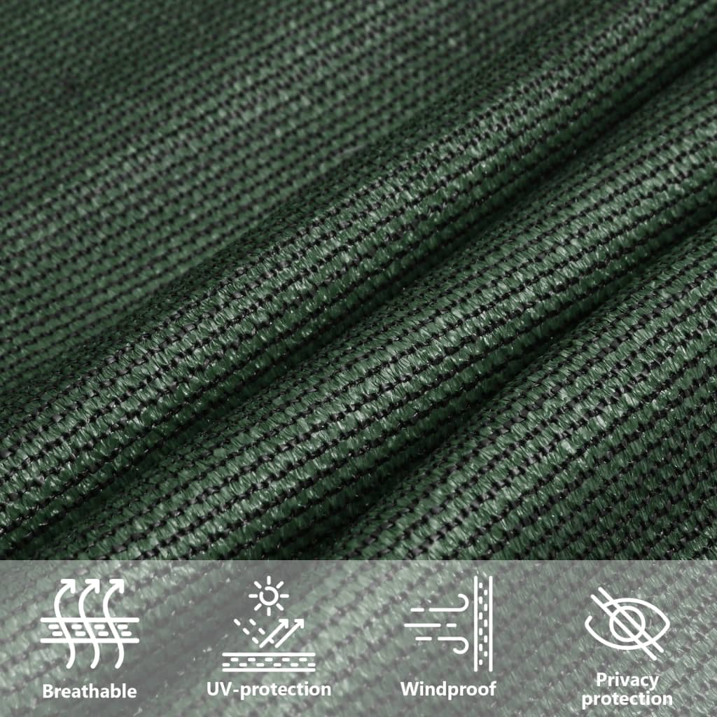 311441 vidaXL Sunshade Sail 160 g/m² Dark Green 4x4 m HDPE