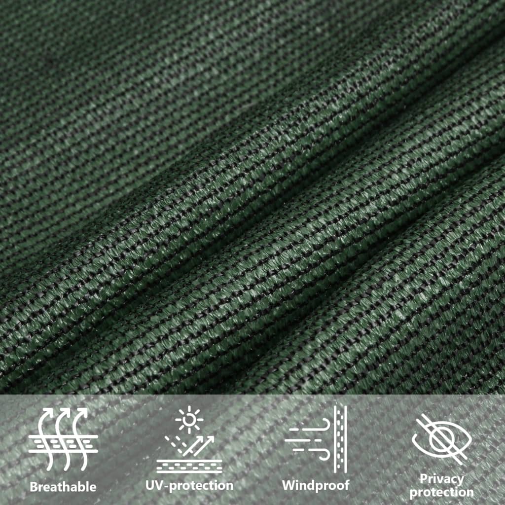 311477 vidaXL Sunshade Sail 160 g/m² Dark Green 3,5x3,5x4,9 m HDPE
