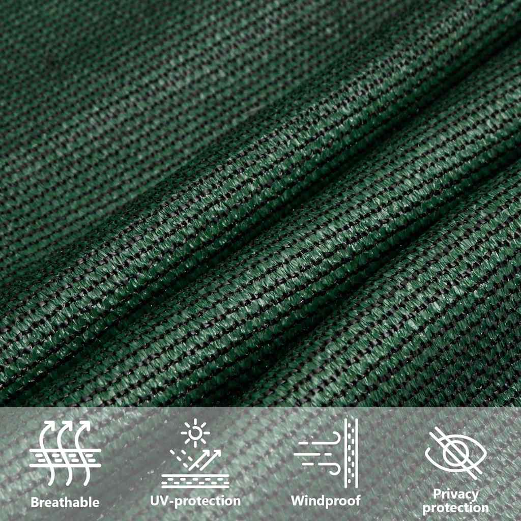 311478 vidaXL Sunshade Sail 160 g/m² Dark Green 4x4x4 m HDPE