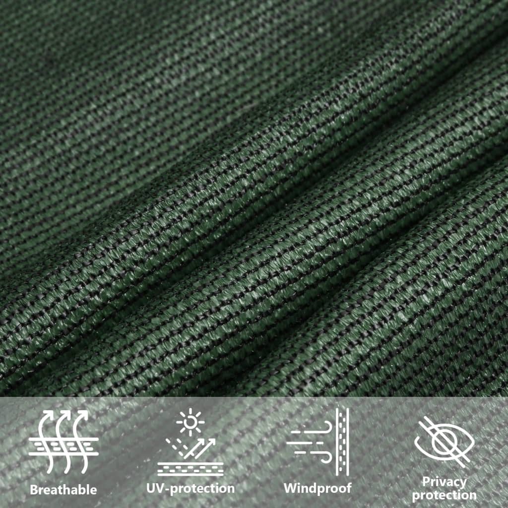 311483 vidaXL Sunshade Sail 160 g/m² Dark Green 5x6x6 m HDPE