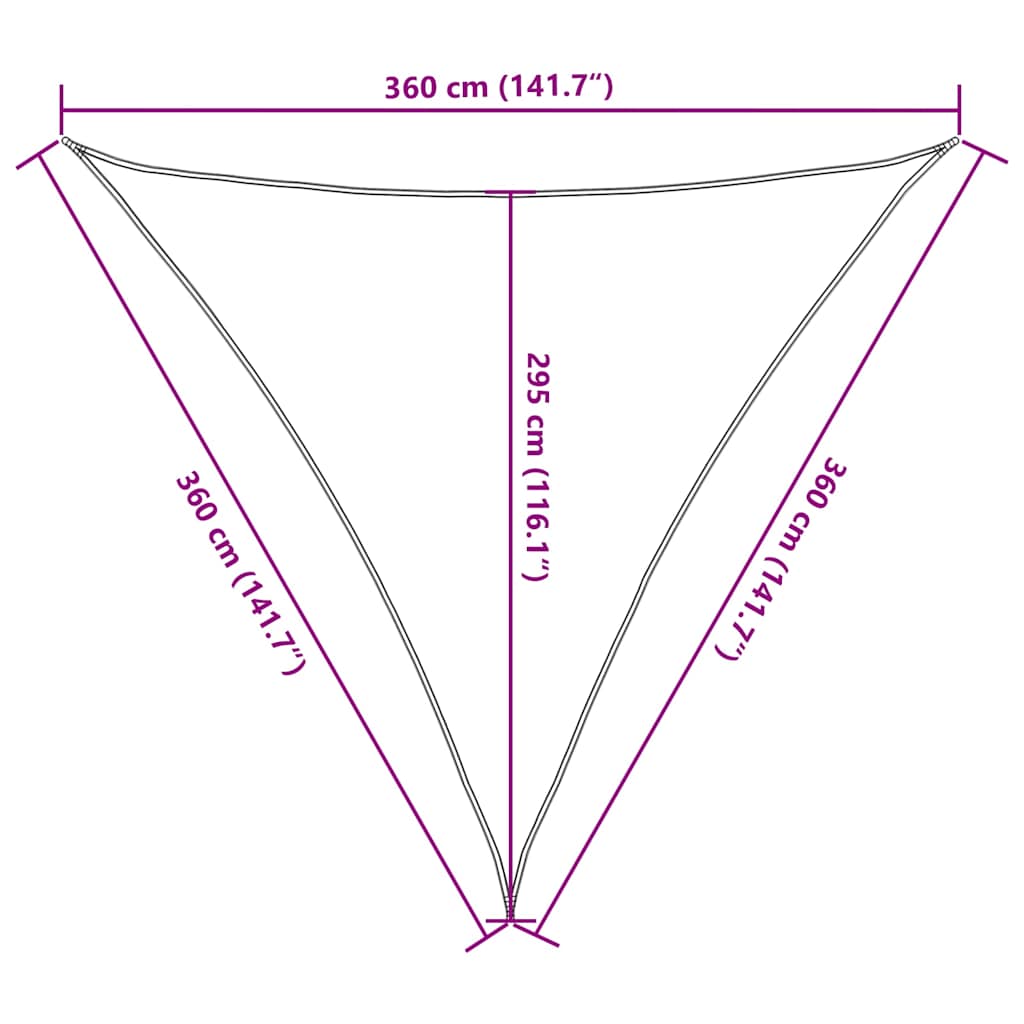 Sunshade Sail 160 g/m² Triangular Blue 3,6x3,6x3,6 m HDPE