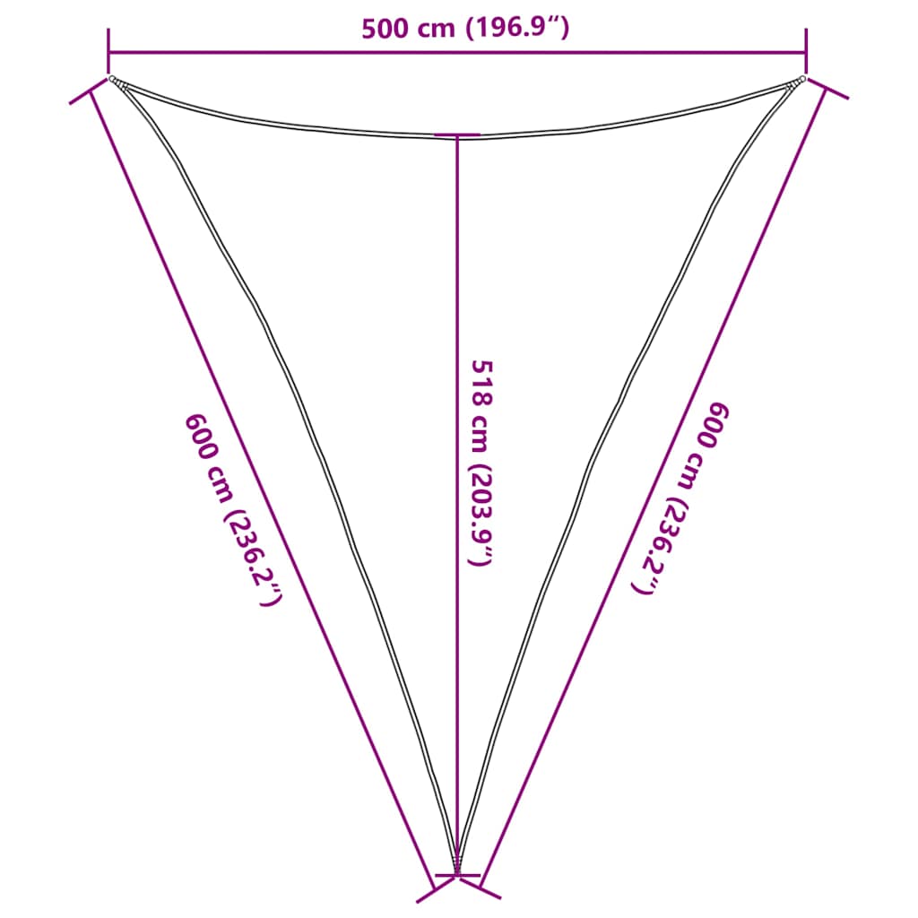Sunshade Sail 160 g/m² Triangular Blue 5x6x6 m HDPE