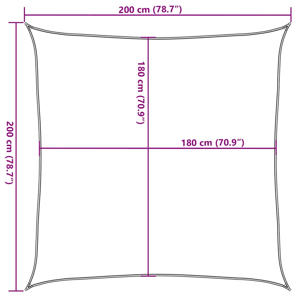 311547 vidaXL Sunshade Sail 160 g/m² Yellow 2x2 m HDPE