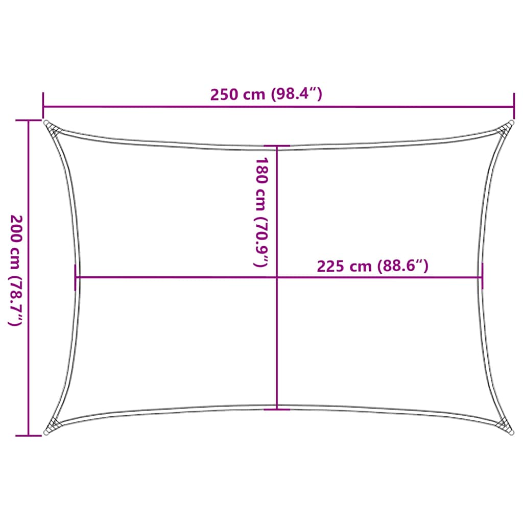 Sunshade Sail 160 g/m² Rectangular Yellow 2x2,5 m HDPE