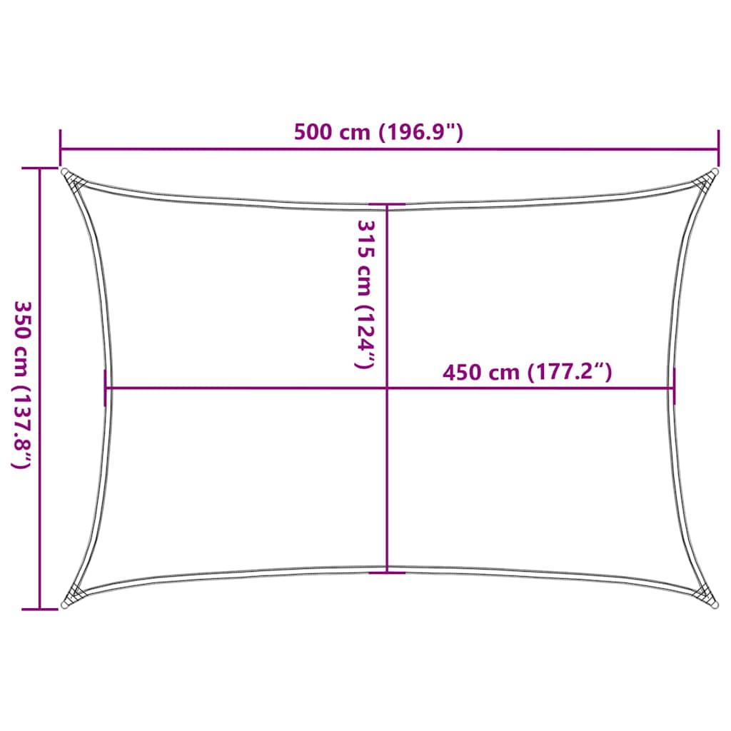 Sunshade Sail 160 g/m² Rectangular Yellow 3,5x5 m HDPE
