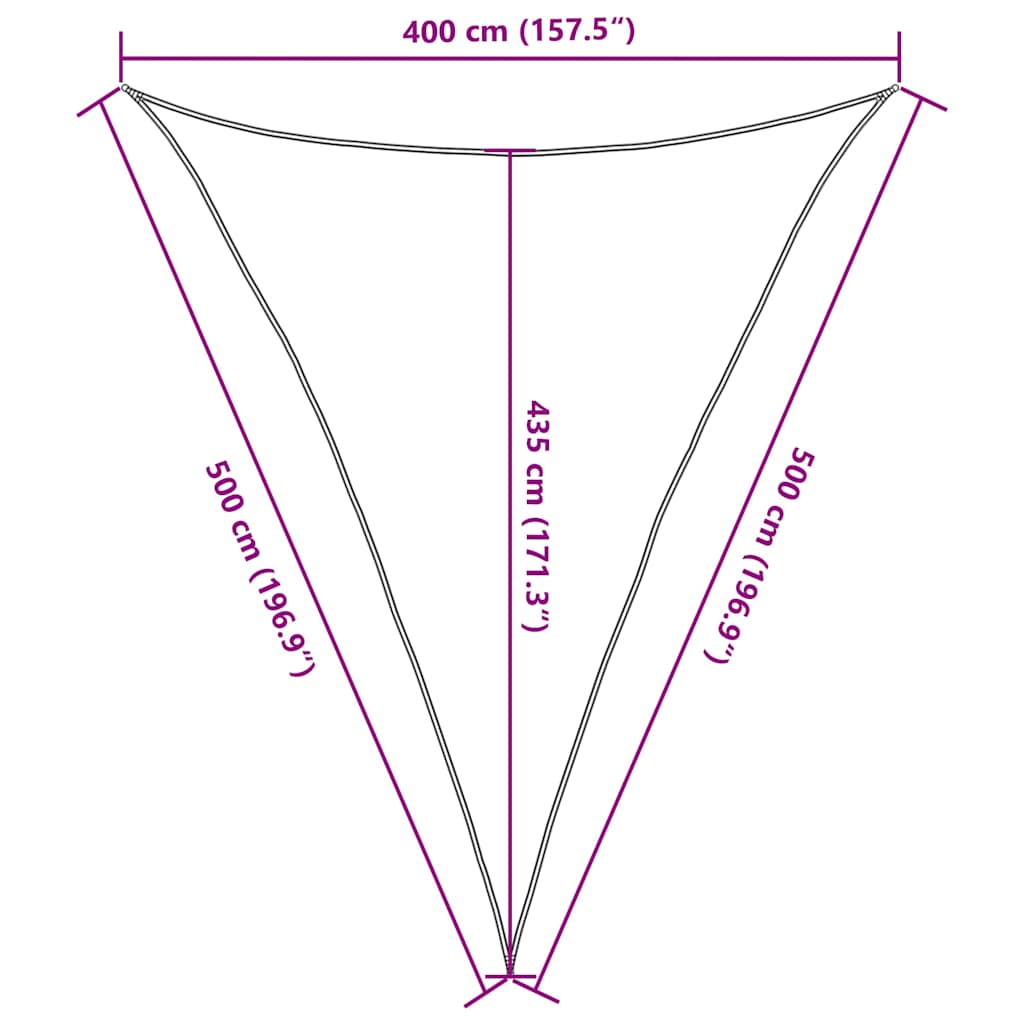Sunshade Sail 160 g/m² Triangular Yellow 4x5x5 m HDPE