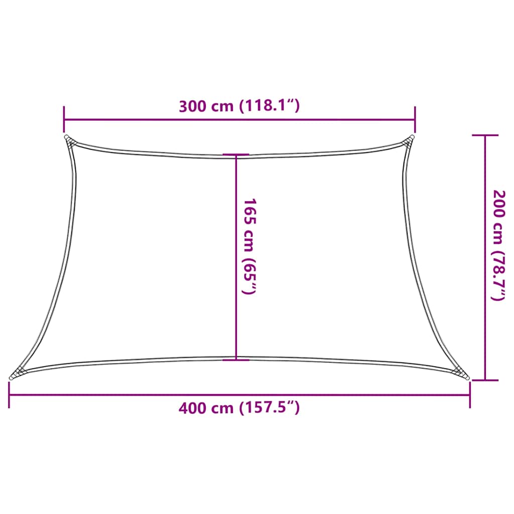 311598 vidaXL Sunshade Sail 160 g/m² Yellow 3/4x2 m HDPE