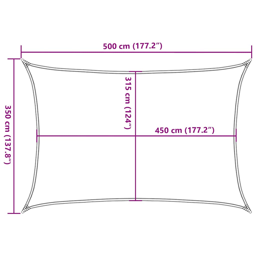 311627 vidaXL Sunshade Sail 160 g/m² Red 3,5x5 m HDPE