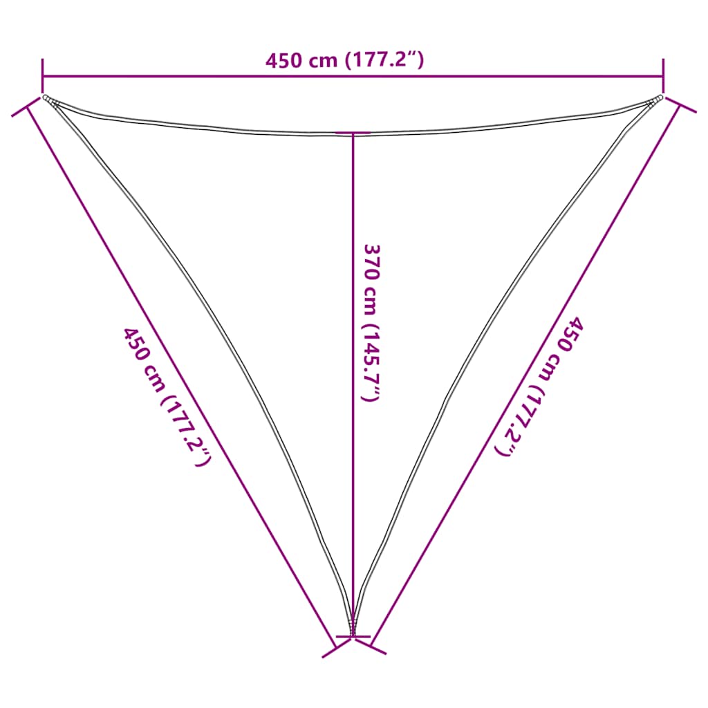 Sunshade Sail 160 g/m² Red 4.5x4.5x4.5 m HDPE