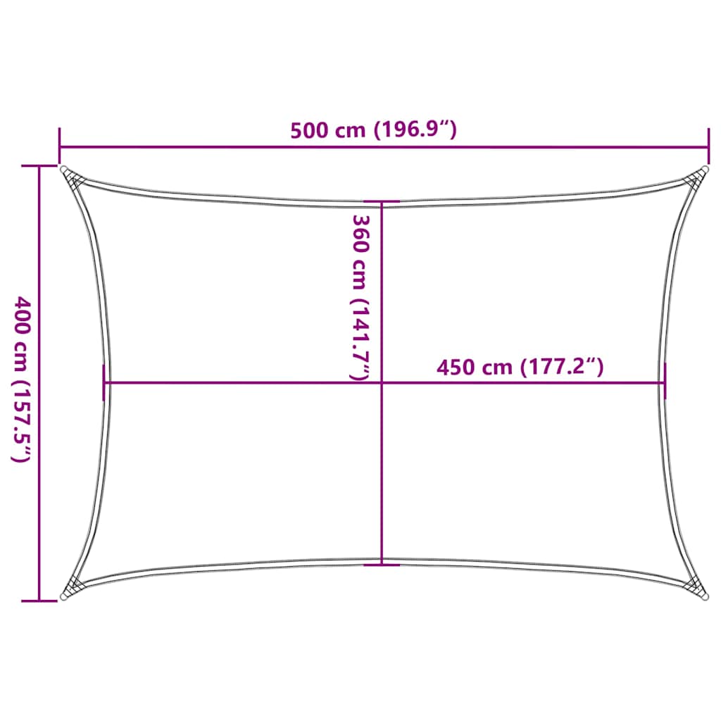 311682 vidaXL Sunshade Sail 160 g/m² Orange 3,5x5 m HDPE