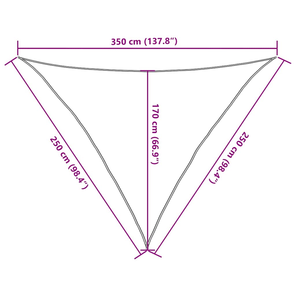 Sunshade Sail 160 g/m² Triangular Orange 2,5x2,5x3,5 m HDPE