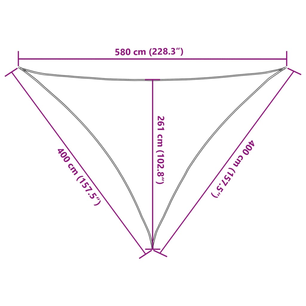 311754 vidaXL Sunshade Sail 160 g/m² Black 4x4x5,8 m HDPE