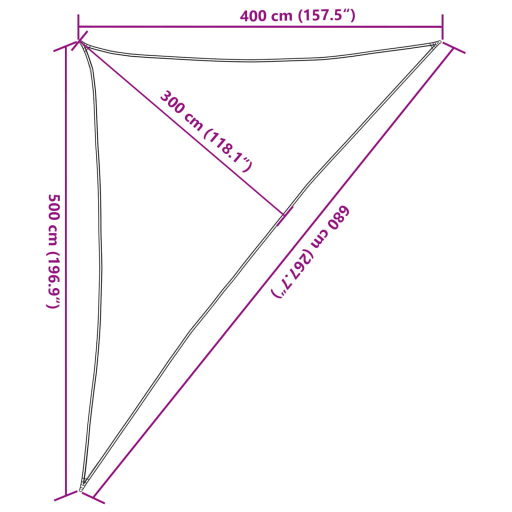 311761 vidaXL Sunshade Sail 160 g/m² Black 4x5x6,8 m HDPE