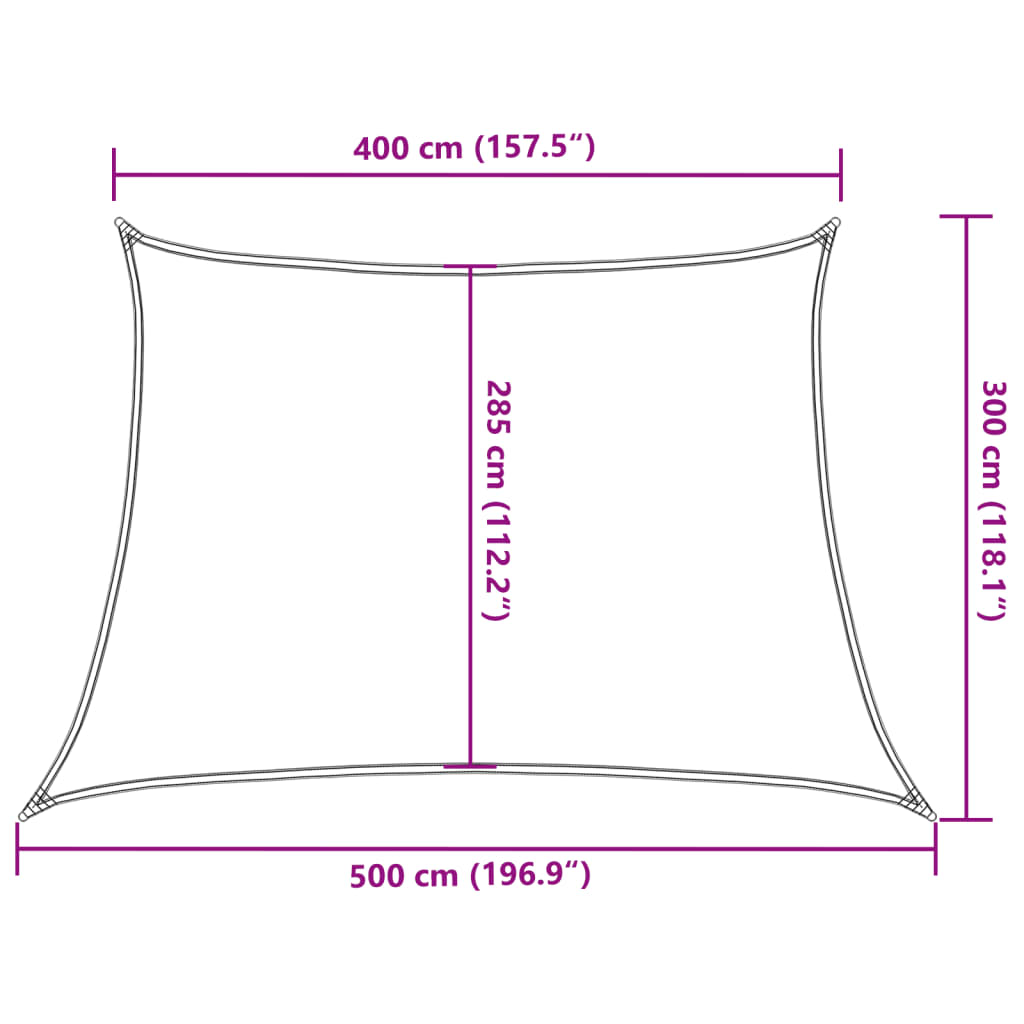 311820 vidaXL Sunshade Sail 160 g/m² Brown 4/5x3 m HDPE