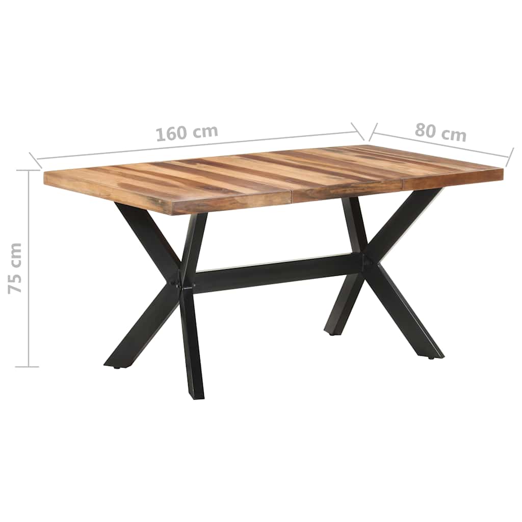 321547 vidaXL Dining Table 160x80x75 cm Solid Wood with Honey Finish