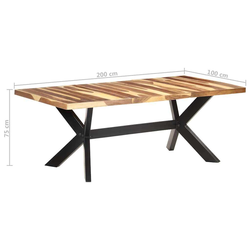 321549 vidaXL Dining Table 200x100x75 cm Solid Wood with Honey Finish