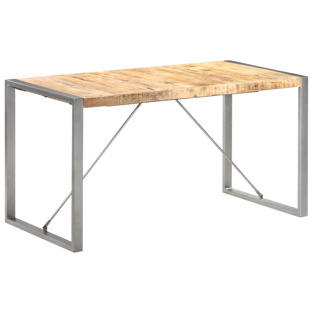 321562 vidaXL Dining Table 140x70x75 cm Solid Rough Mango Wood