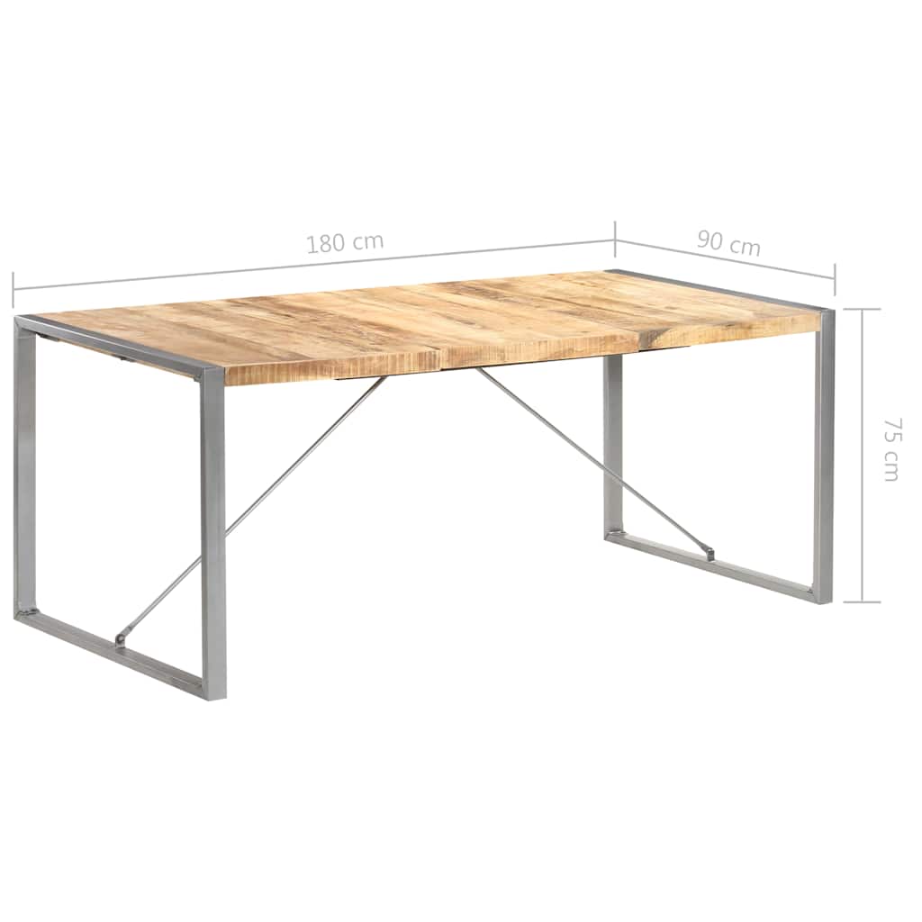 321564 vidaXL Dining Table 180x90x75 cm Solid Rough Mango Wood