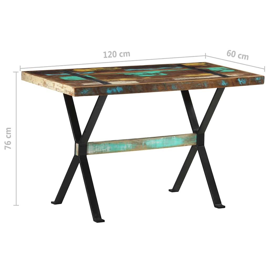 321605 vidaXL Dining Table 120x60x76 cm Solid Reclaimed Wood