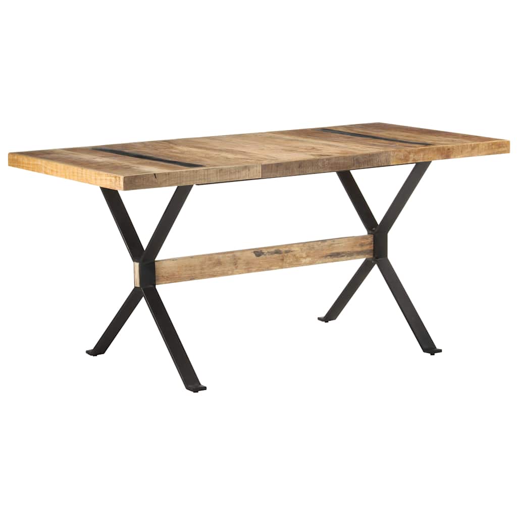 321608 vidaXL Dining Table 160x80x76 cm Rough Mango Wood