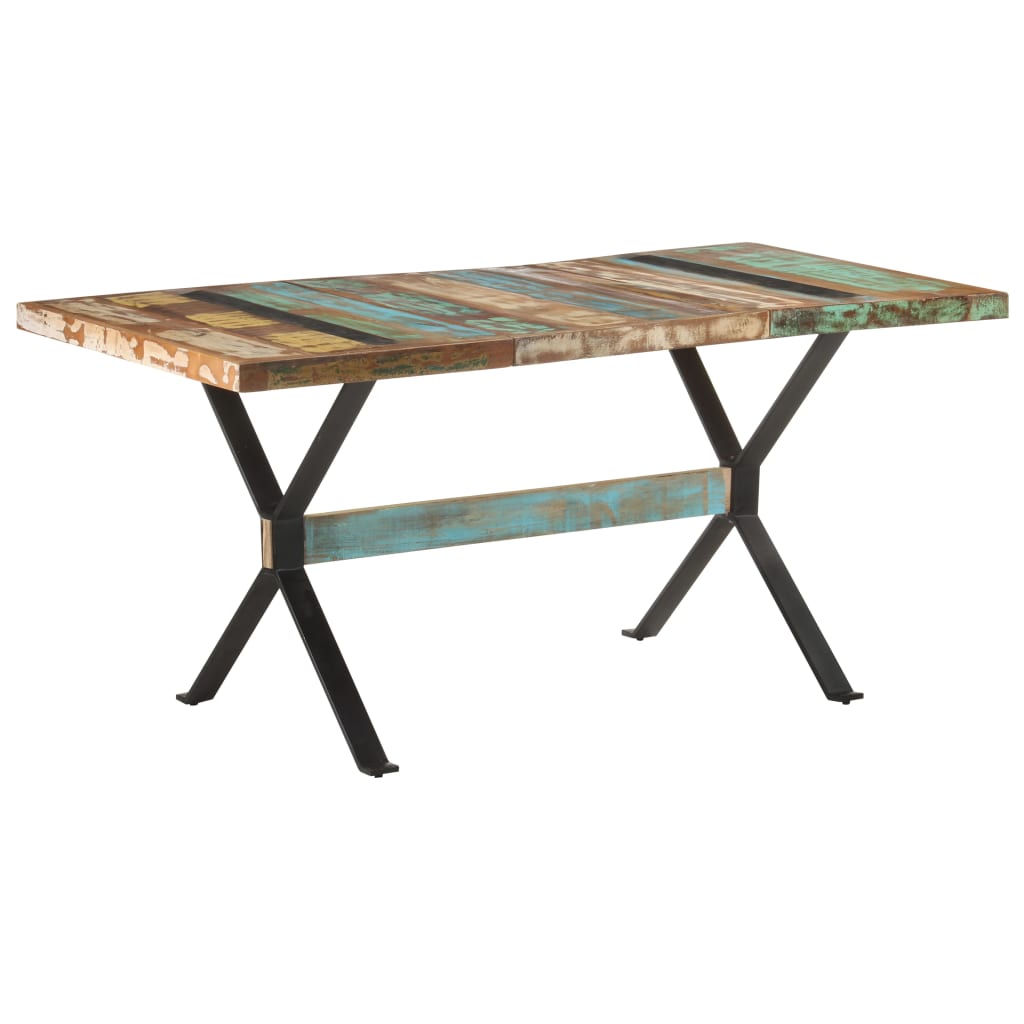 321609 vidaXL Dining Table 160x80x76 cm Solid Reclaimed Wood