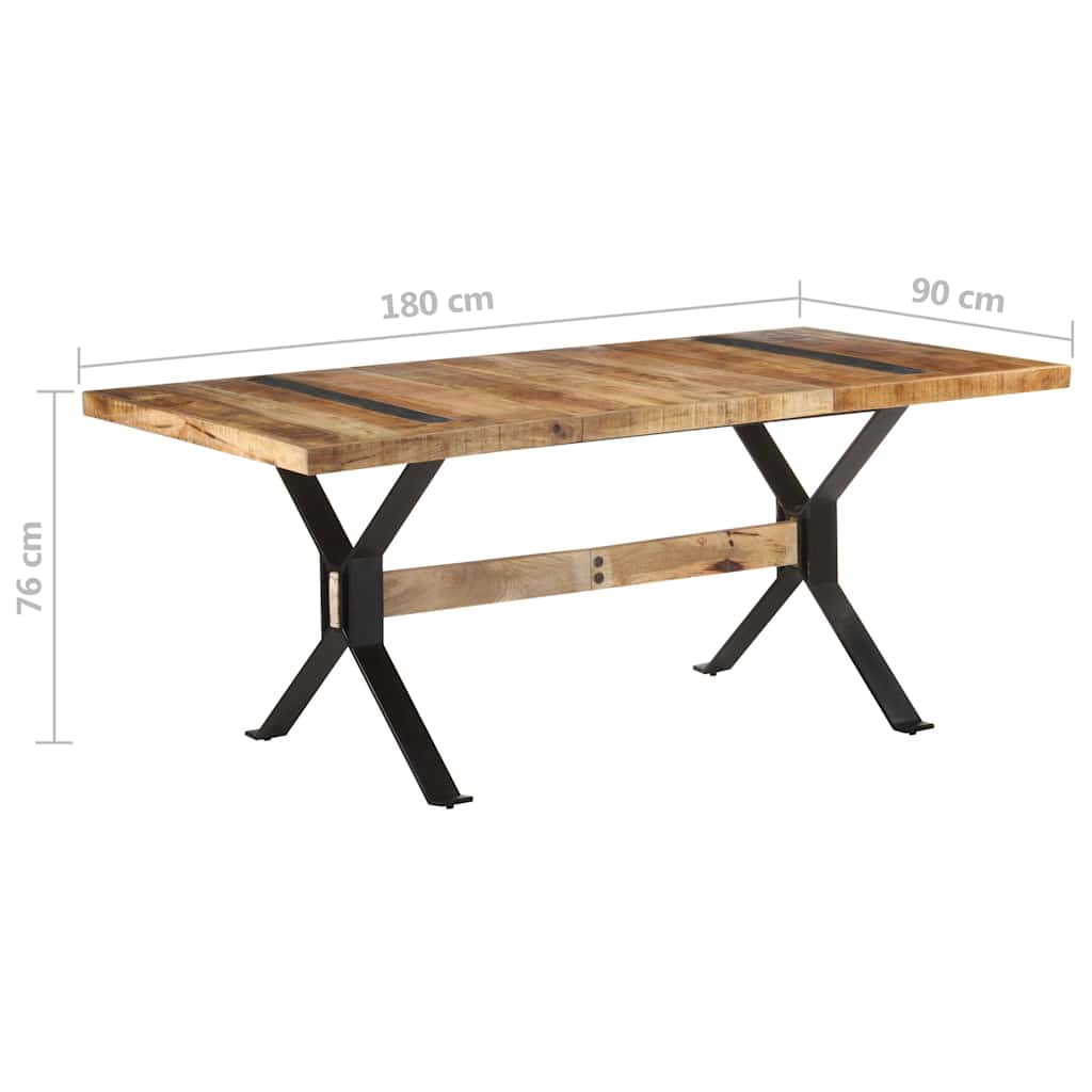 321610 vidaXL Dining Table 180x90x76 cm Rough Mango Wood