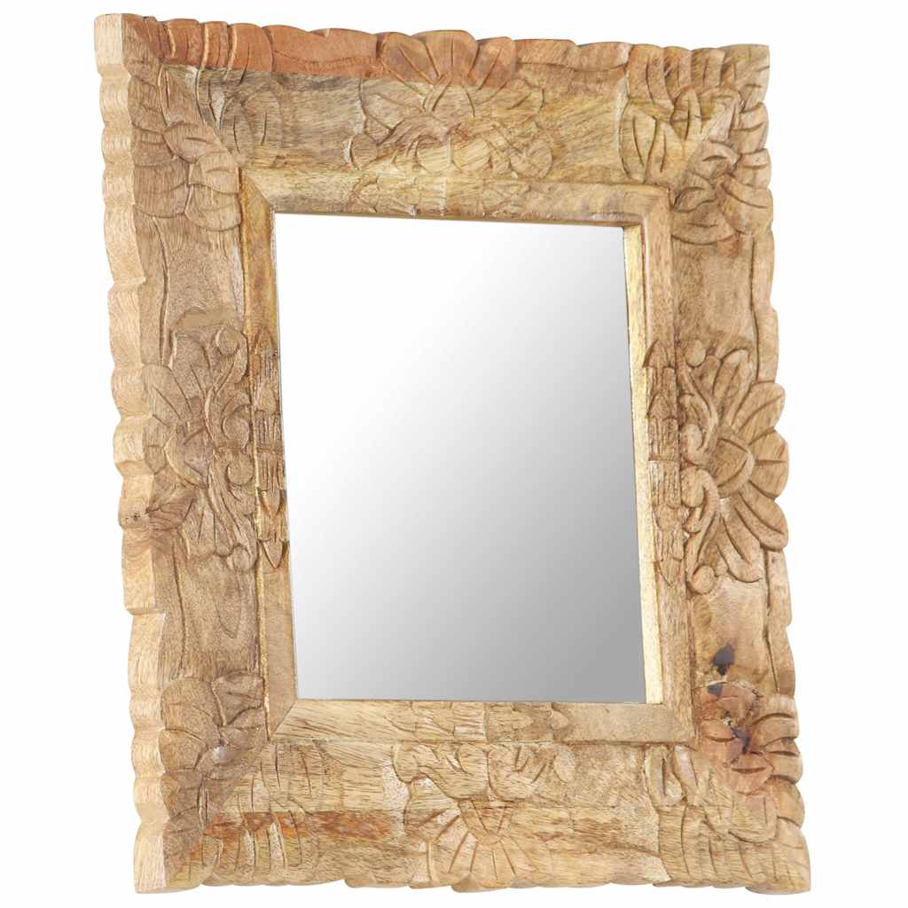 Mirror | Natural mango wood colour | Solid mango wood | 50x50 cm