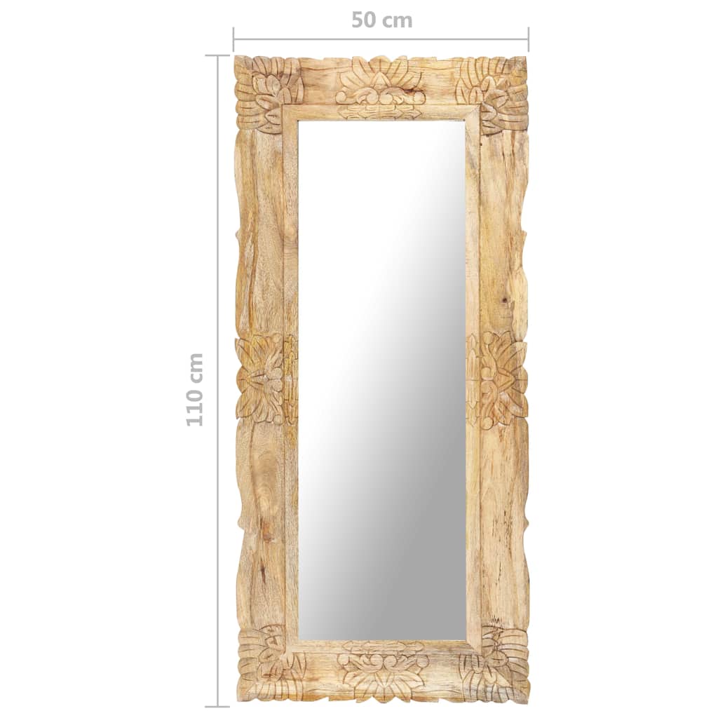 321637 vidaXL Mirror 110x50 cm Solid Mango Wood