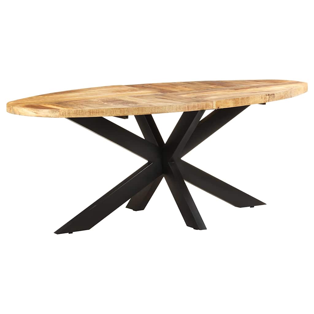 Dining Table Oval 200x100x75 cm Rough Mango Wood