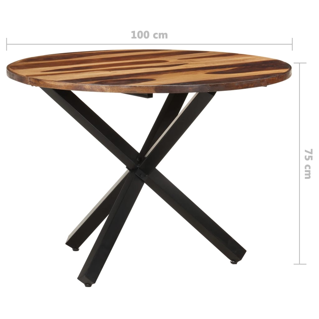 321683 vidaXL Dining Table 100x100x75 cm Acacia Wood with Honey Finish