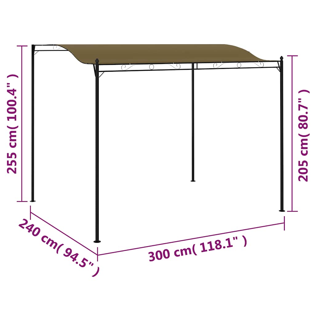 Sunshade Awning 3x2,4 m Taupe 180 g/m²