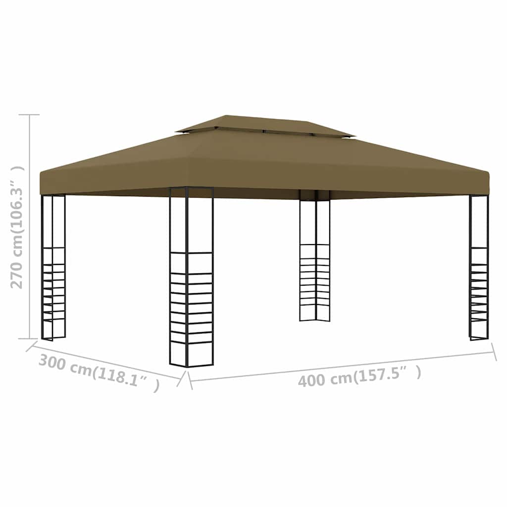 Gazebo 3x4 m Taupe 180 g/m²