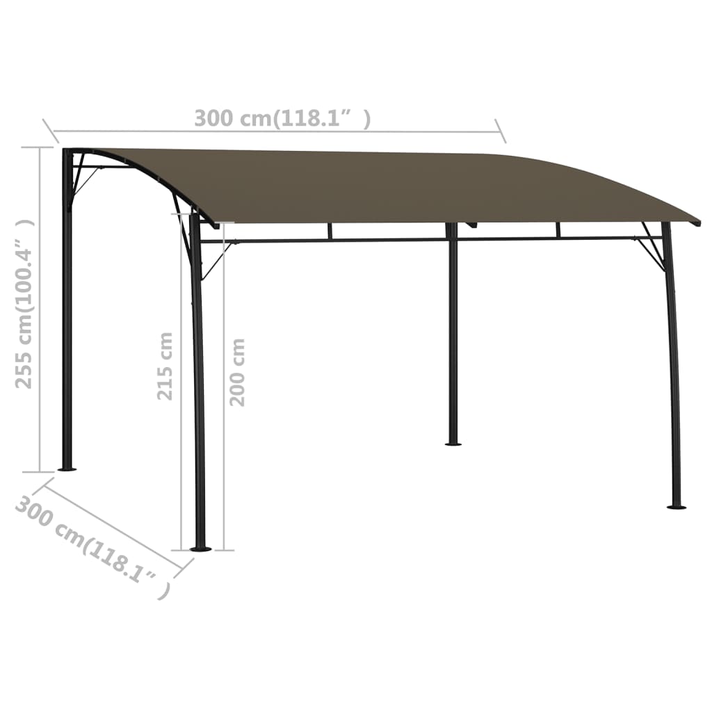Sunshade awnings 3 x 3 x 2.55 m Taupe