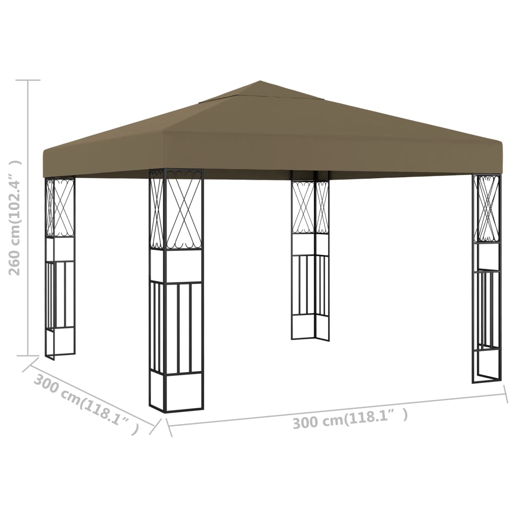 Gazebo 3x3 m Taupe Fabric