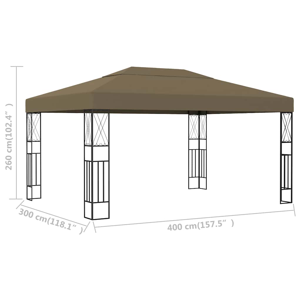 Gazebo 3x4 m Taupe Fabric