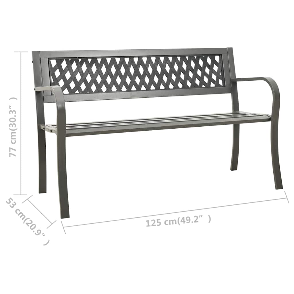Garden Bench 125 cm Steel Grey